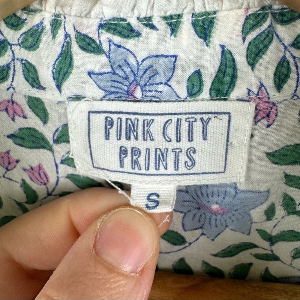 Pink City Prints Sky Florentina Florence Blouse – Size S – 100% Cotton - Picture 4 of 9